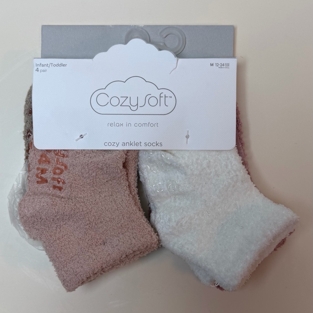 Pink and White Anklet Socks for Kids